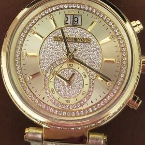 Michael Kors gold watch with  leather band